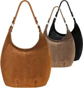 Italská dámská kožená taška vera pelle semišová kabelka shopper taška na rameno