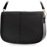 Dámská kabelka crossbody z eko kůže s klopou a dvěma popruhy - černá - 5