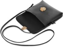 Malá dámská kabelka měkká listonoška s páskem - černá - 3