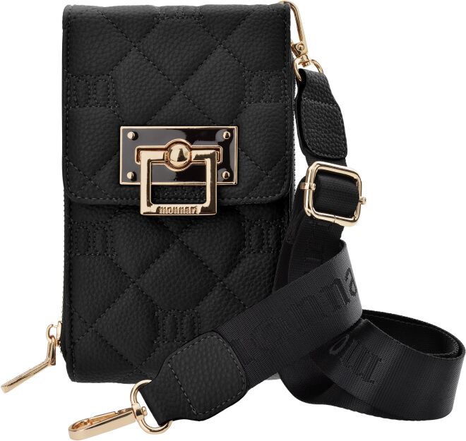 Elegantní pouzdro na telefon Monnari s ramenním popruhem - černá