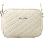 Prošívaná malá crossbody kabelka / listonoška - krémová - 6