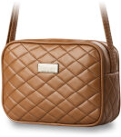 Prošívaná malá crossbody kabelka / listonoška - krémová - 4