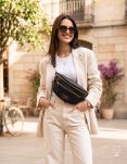 Dámská ledvinka Peterson elegantní crossbody kabelka přes rameno s kapsami - černá - 4