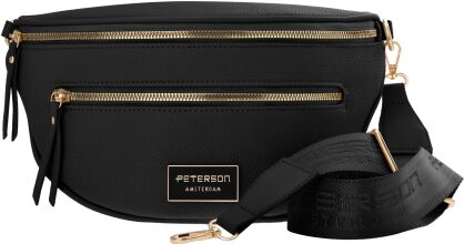 Dámská ledvinka Peterson elegantní crossbody kabelka přes rameno s kapsami - černá
