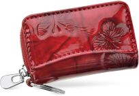 Elegantní kožený organizér na klíče - červený - 2