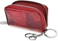 Elegantní kožený organizér na klíče - červený - 3