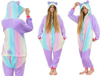 Kigurumi jednodílné pyžamo overal s kapucí – fialová panda - 4
