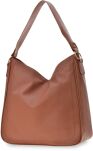 Prostorná dámská kabelka na rameno taška vak velká shopperka se dvěma popruhy - hnědá - 4