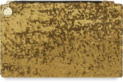 Dámská kabelka psaníčko s flitry měkká lesklá – zlatá