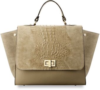 Vkusný kufřík,dámská kabelka made in italy - přírodní kůže béžová