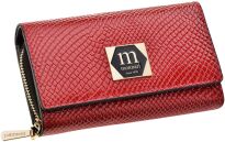 Monnari lakovaná dámská kožená exkluzivní peněženka na zip a patentky - červená - 6