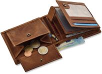 Prostorná kožená pánská peněženka always wild proti krádeži - camel - 5