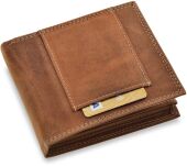 Prostorná kožená pánská peněženka always wild proti krádeži - camel - 7