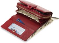 Exkluzivní dámská kožená peněženka monnari na zip a druky - tmavě modrá  - 4