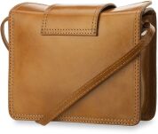 Krásná italská dámská kabelka listonoška hranatá vera pelle camel - 3