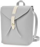 Klasický dámský elegantní batoh malý batůžek se šňůrkami a klopou - šedý - 2