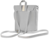Klasický dámský elegantní batoh malý batůžek se šňůrkami a klopou - šedý - 3