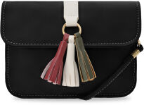 Malá crossbody kabelka psaníčko s klopou a třásněmi boho - 2