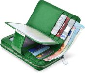 Kožená dámská peněženka JENNIFER JONES lakovaná peněženka – zelená - 3
