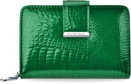 Kožená dámská peněženka JENNIFER JONES lakovaná peněženka – zelená