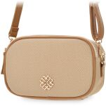 Monnari crossbody kabelka dvoukomorová malá praktická kabelka na rameno - béžová s hnědou - 4