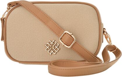 Monnari crossbody kabelka dvoukomorová malá praktická kabelka na rameno - béžová s hnědou