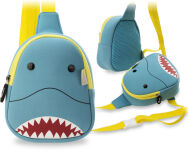 Batoh vak na jedno rameno pro děti nepromokavý vtipné vzory zubatý batoh modrá - 7