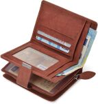 Příruční dámská peněženka s přihrádkami tmavě hnědá - 4