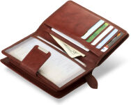 Příruční dámská peněženka s přihrádkami tmavě hnědá - 4