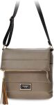 Monnari prošívaná kabelka s klopou pošťácká městská taška s přívěskem - béžová - 2