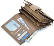 Jennifer jones dámská peněženka na zip peněženka mramorovaná kůže - béžová - 4