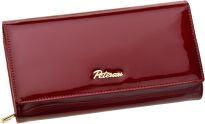 Dámská peněženka Peterson kožená lakovaná elegantní s přihrádkami RFID - bordó - 6