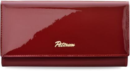 Dámská peněženka Peterson kožená lakovaná elegantní s přihrádkami RFID - bordó