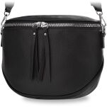 Dámská kabelka 2v1 pošťácká a ledvinka z eko kůže crossbody - černá - 3