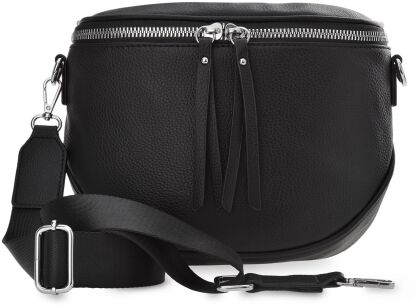 Dámská kabelka 2v1 pošťácká a ledvinka z eko kůže crossbody - černá