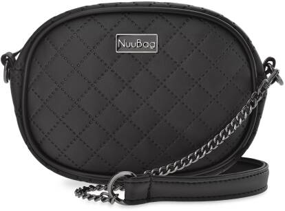 Nuubag elegance černá prošívaná taška na řetízku malá elegantní dámská kabelka