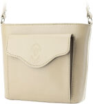 Dámská kožená crossbody kabelka italská 100% pravá kůže - krémová - 3