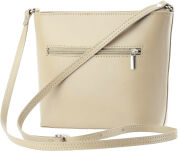 Dámská kožená crossbody kabelka italská 100% pravá kůže - krémová - 4