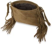 Semišová dámská kabelka listonoška styl boho s třásněmi - 9