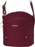 Prostorná městská crossbody kabelka s kapsami – vínová - 3