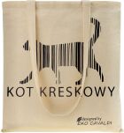 Ekotaška shopper bavlněná na nákupy městská s potiskem kočky kreslené - béžová - 4