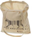 Eko taška shopper bavlněná nákupní městská s potiskem linkovaná kočka - béžová - 2