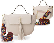 Dámská kabelka kufřím typu loďka abakus + pásek aztécký vzor růžová - 6