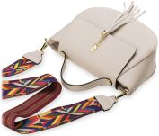 Dámská kabelka kufřím typu loďka abakus + pásek aztécký vzor růžová - 4