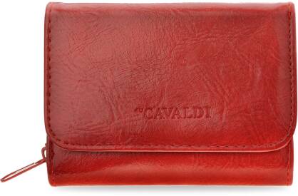 Elegantní dámská peněženka cavaldi na zip a patentku - červená