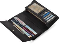 Monnari elegantní lakovaná dámská velká kožená peněženka s vyraženým 3d vzorem + dárková krabička - černá - 5