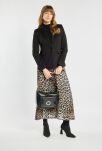 Monnari taška na vzorovaném popruhu velká kabelka crossbody - černá - 5