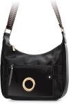 Monnari taška na vzorovaném popruhu velká kabelka crossbody - černá - 4