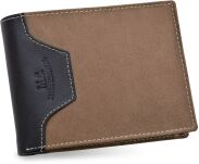 Pánská kožená peněženka horizontální z matné nubukové kůže - béžová - 6