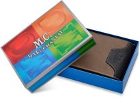 Pánská kožená peněženka horizontální z matné nubukové kůže - béžová - 5